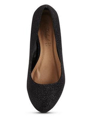 So Fabulous Cora Extra Wide Fit Glitter Court Shoes - Black